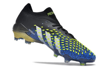 Adidas Predator Freak.1 Low FG Low-Tops Soccer Cleats - Black/Blue/Green