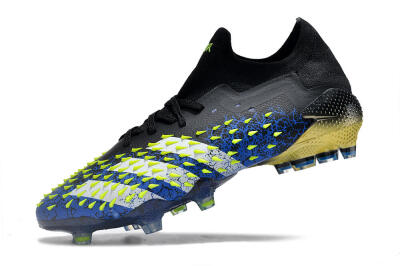 Adidas Predator Freak.1 Low FG Low-Tops Soccer Cleats - Black/Blue/Green