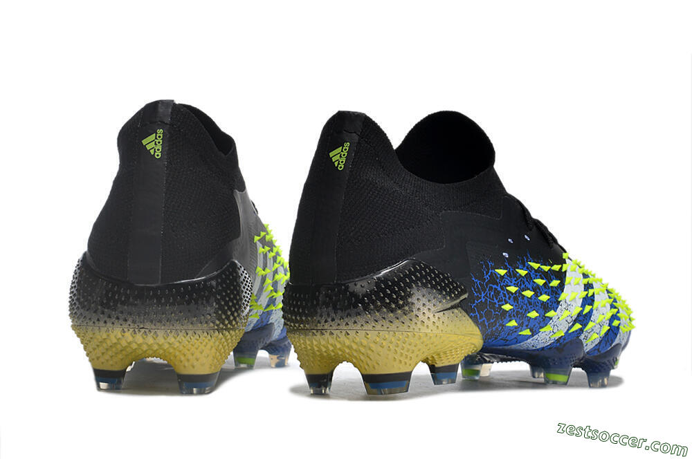 Adidas Predator Freak.1 Low FG Low-Tops Soccer Cleats - Black/Blue/Green 6