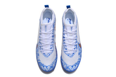 Nike Air Zoom Mercurial Vapor 15 Pro TF Low-Tops Soccer Shoes - White/Blue/Gold