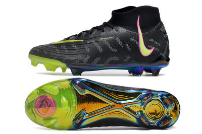 Nike Phantom Luna Elite FG High-Tops Soccer Cleats - Black/Yellow/Pink