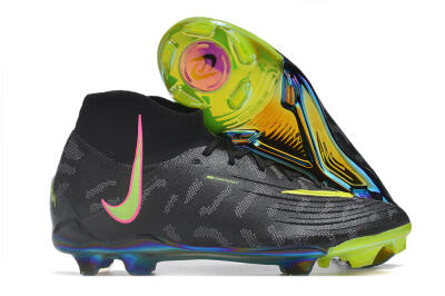 Nike Phantom Luna Elite FG High-Tops Soccer Cleats - Black/Yellow/Pink
