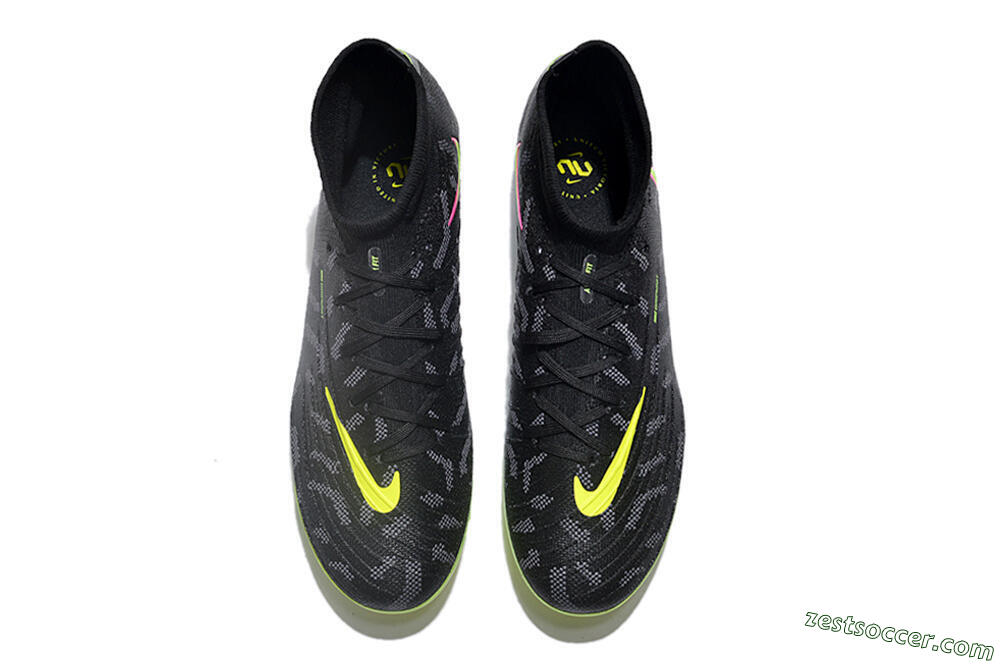 Nike Phantom Luna Elite FG High-Tops Soccer Cleats - Black/Yellow/Pink 4