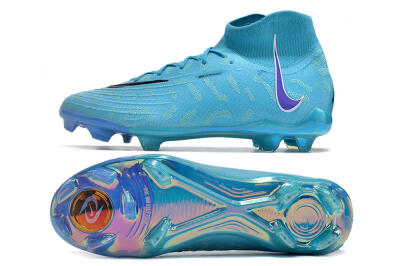 Nike Phantom Luna Elite FG High-Tops Soccer Cleats - Blue/Purple/White