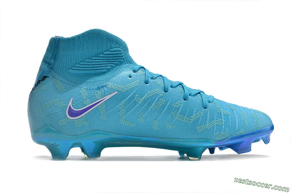 Nike Phantom Luna Elite FG High-Tops Soccer Cleats - Blue/Purple/White 7