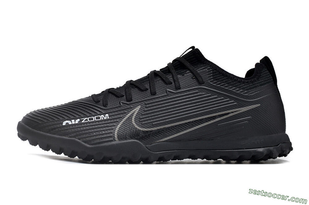 Nike Air Zoom Mercurial Vapor 15 Pro TF Low-Tops Soccer Shoes - Black/White/Yellow 2