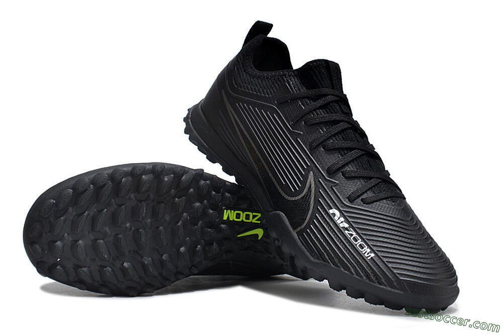 Nike Air Zoom Mercurial Vapor 15 Pro TF Low-Tops Soccer Shoes - Black/White/Yellow 3