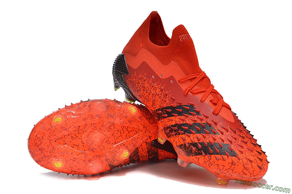 Adidas Predator Freak.1 Low FG High-Tops Soccer Cleats - Red/Black 3