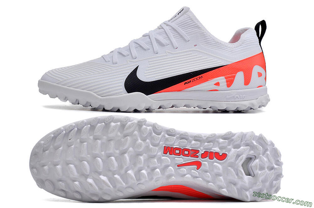 Nike Air Zoom Mercurial Vapor 15 Pro TF Low-Tops Soccer Shoes - White/Black/Red 1