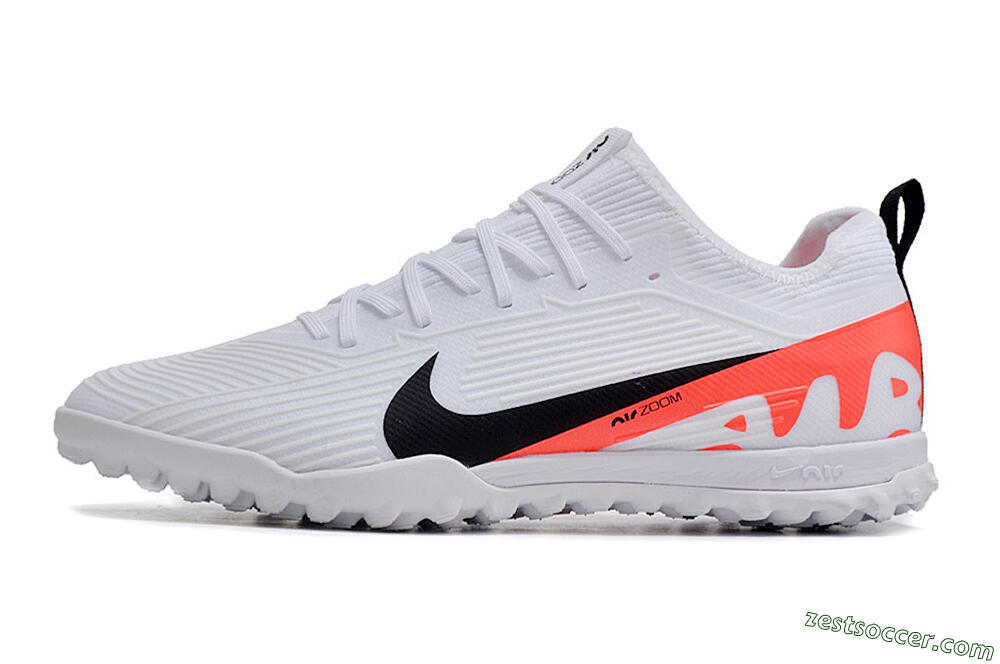Nike Air Zoom Mercurial Vapor 15 Pro TF Low-Tops Soccer Shoes - White/Black/Red 2