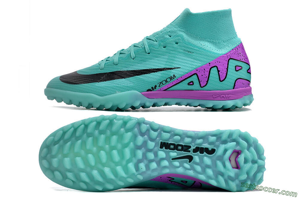 Nike Air Zoom Mercurial Superfly 9 Elite TF High-Tops Soccer Shoes - Blue/Black/Purple 1