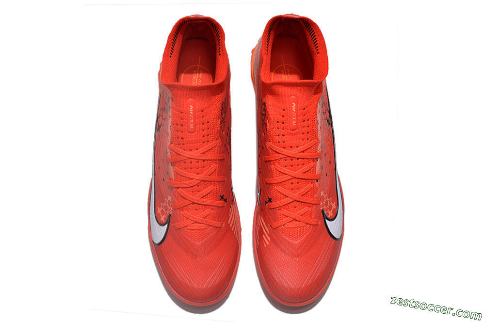 Nike Air Zoom Mercurial Superfly 9 Elite TF High-Tops Soccer Shoes - Red/White/Black 4