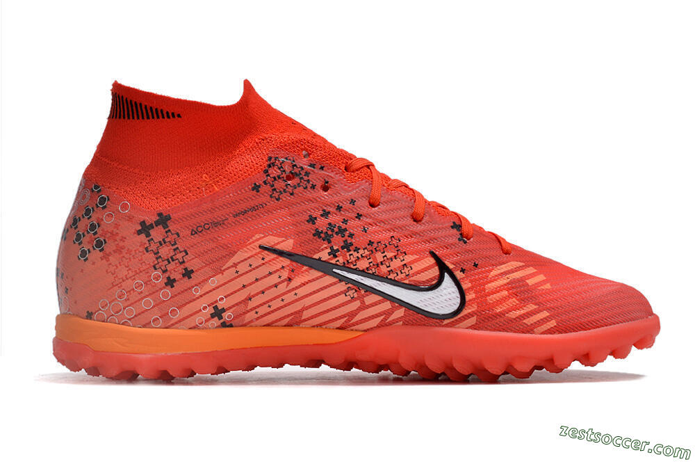 Nike Air Zoom Mercurial Superfly 9 Elite TF High-Tops Soccer Shoes - Red/White/Black 7