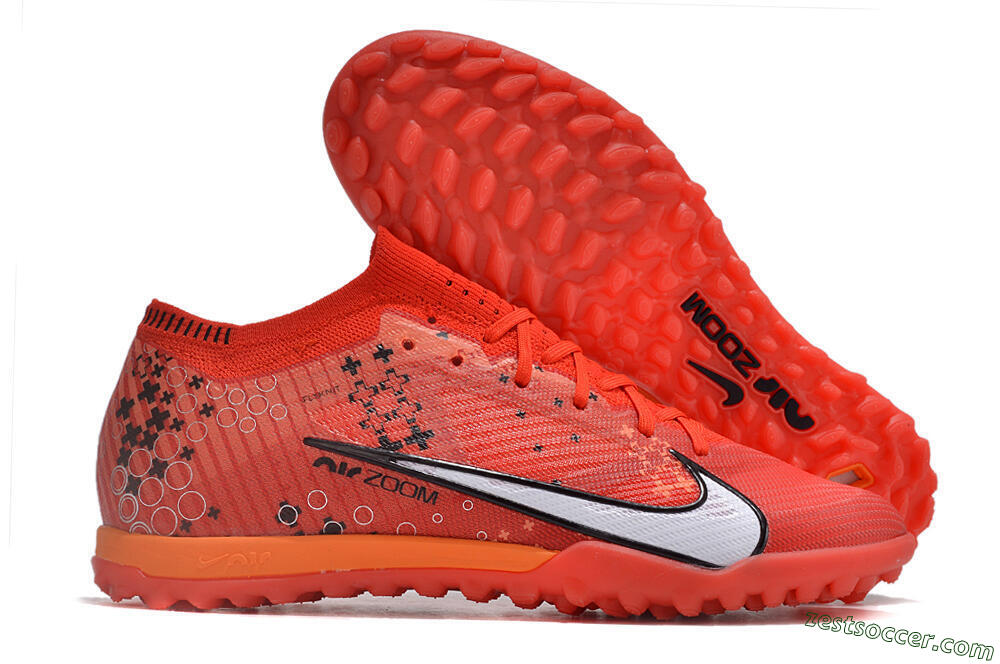 Nike Air Zoom Mercurial Vapor 15 Elite TF Low-Tops Soccer Shoes - Red/White/Black 0