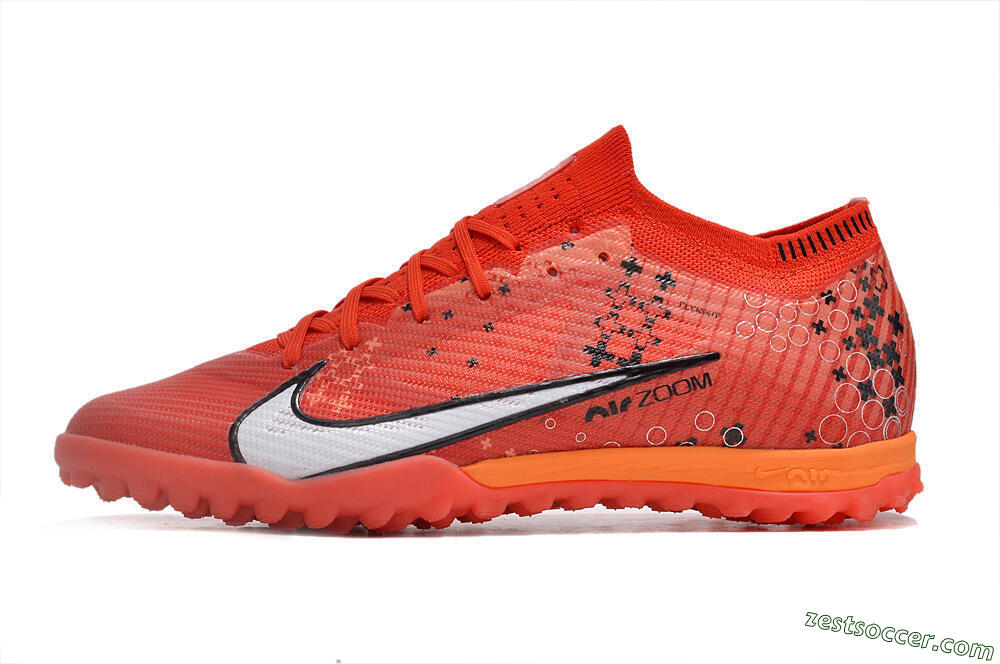 Nike Air Zoom Mercurial Vapor 15 Elite TF Low-Tops Soccer Shoes - Red/White/Black 2