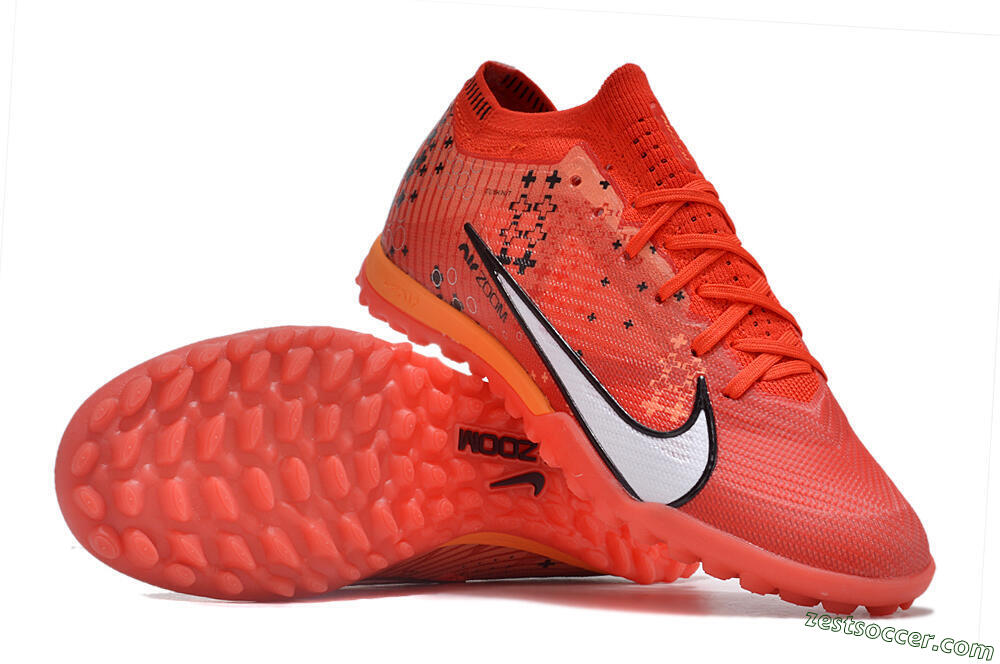 Nike Air Zoom Mercurial Vapor 15 Elite TF Low-Tops Soccer Shoes - Red/White/Black 3