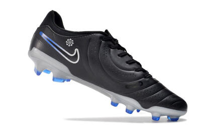 Nike Tiempo Legend 10 Academy FG Low-Tops Soccer Cleats - Black/White/Blue