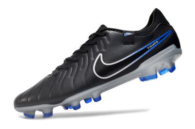 Nike Tiempo Legend 10 Academy FG Low-Tops Soccer Cleats - Black/White/Blue