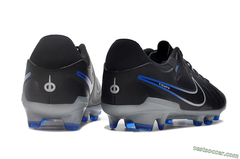 Nike Tiempo Legend 10 Academy FG Low-Tops Soccer Cleats - Black/White/Blue 6