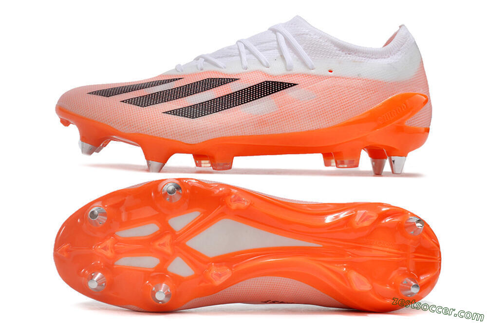 Adidas X Crazyfast.1 SG Low-Tops Soccer Cleats - White/Orange/Black 1