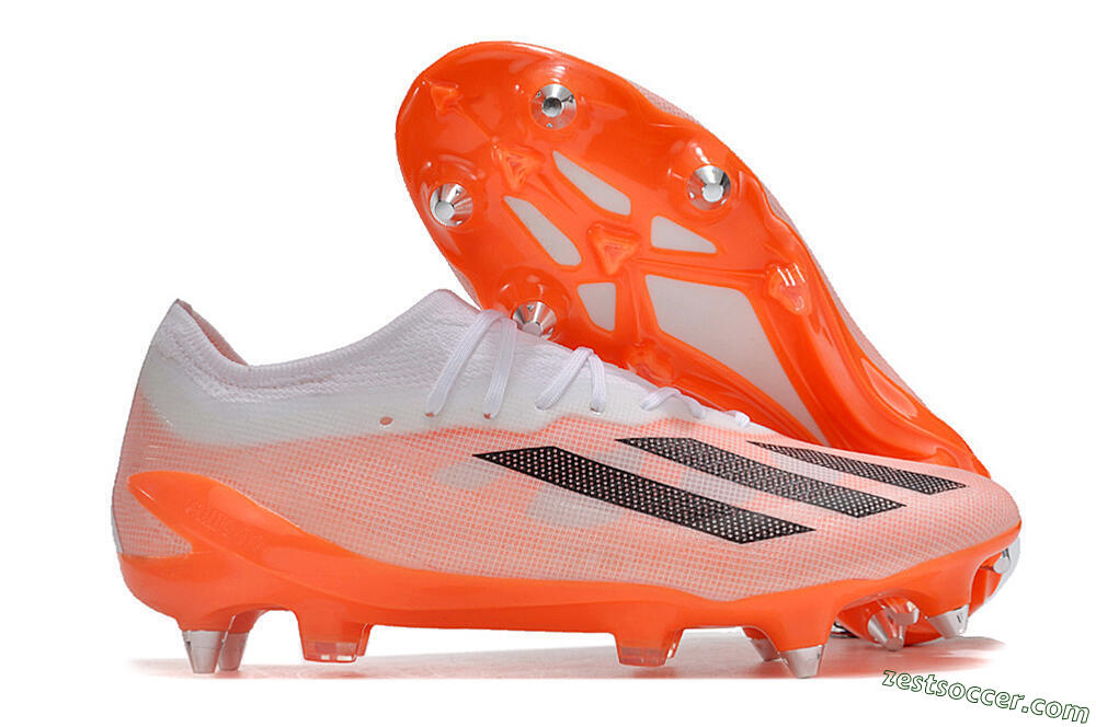 Adidas X Crazyfast.1 SG Low-Tops Soccer Cleats - White/Orange/Black 0