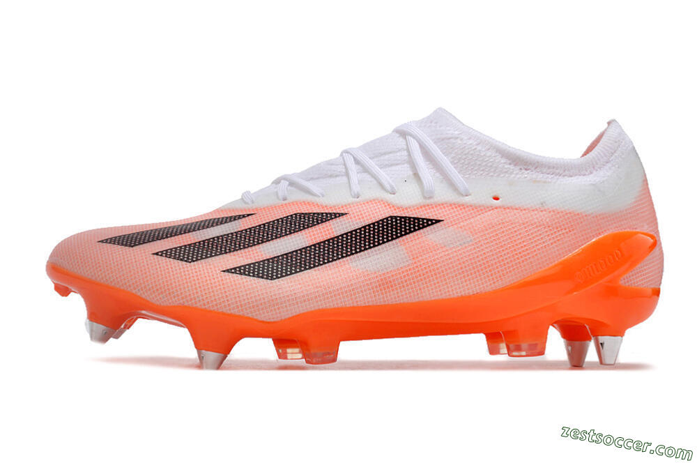 Adidas X Crazyfast.1 SG Low-Tops Soccer Cleats - White/Orange/Black 2