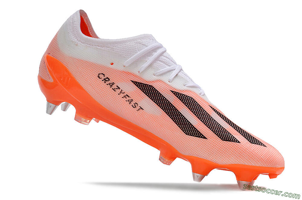 Adidas X Crazyfast.1 SG Low-Tops Soccer Cleats - White/Orange/Black 4