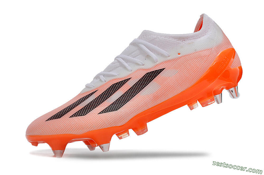 Adidas X Crazyfast.1 SG Low-Tops Soccer Cleats - White/Orange/Black 5