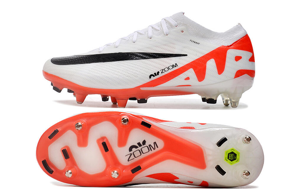 Nike Air Zoom Mercurial Vapor 15 Elite SG Low-Tops Soccer Cleats - White/Black/Red 1