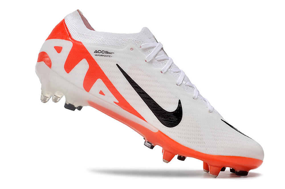 Nike Air Zoom Mercurial Vapor 15 Elite SG Low-Tops Soccer Cleats - White/Black/Red 4