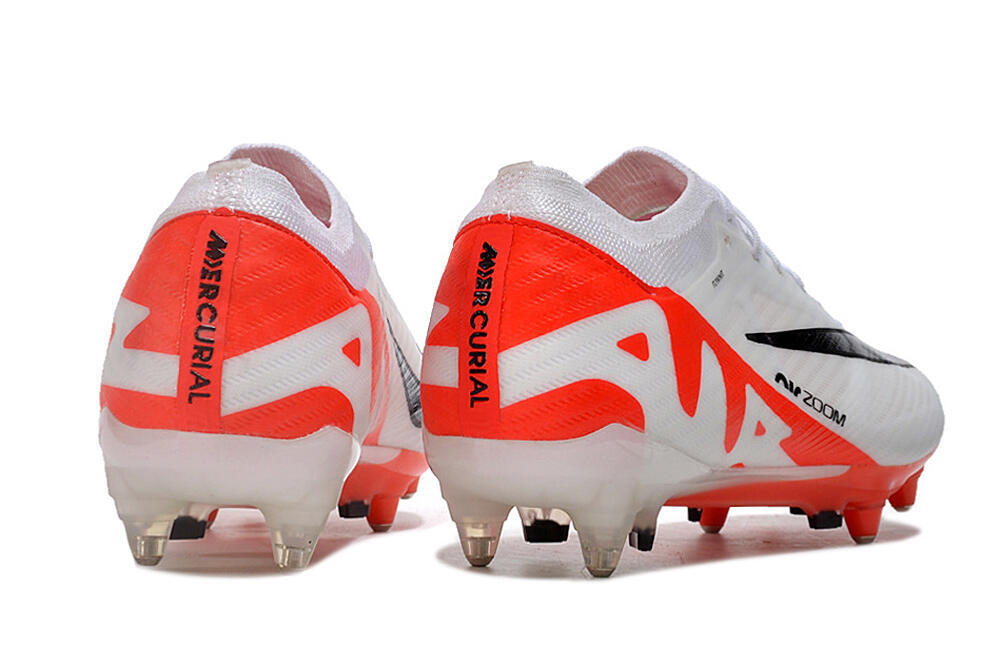Nike Air Zoom Mercurial Vapor 15 Elite SG Low-Tops Soccer Cleats - White/Black/Red 6