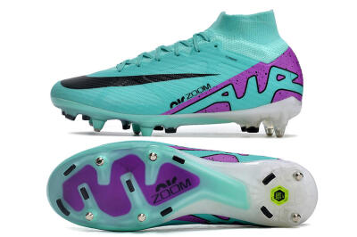 Nike Air Zoom Mercurial Superfly 9 Elite SG High-Tops Soccer Cleats - Blue/Purple/Black