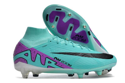 Nike Air Zoom Mercurial Superfly 9 Elite SG High-Tops Soccer Cleats - Blue/Purple/Black