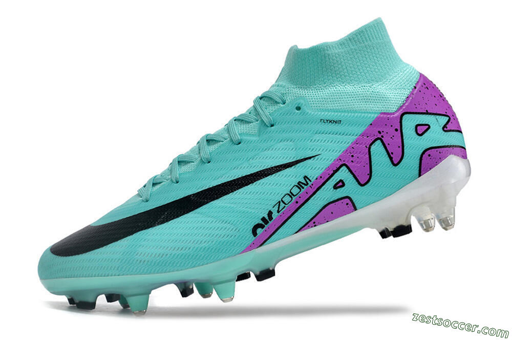 Nike Air Zoom Mercurial Superfly 9 Elite SG High-Tops Soccer Cleats - Blue/Purple/Black 5