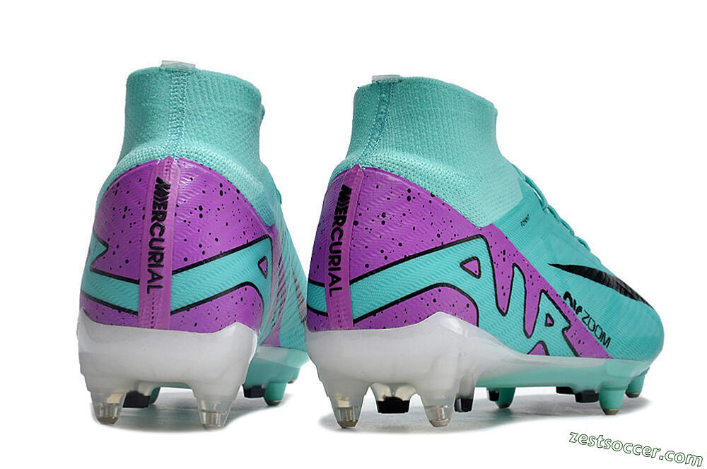 Nike Air Zoom Mercurial Superfly 9 Elite SG High-Tops Soccer Cleats - Blue/Purple/Black 6