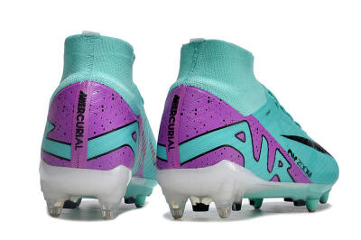Nike Air Zoom Mercurial Superfly 9 Elite SG High-Tops Soccer Cleats - Blue/Purple/Black
