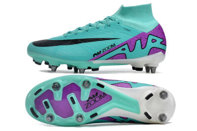 Nike Air Zoom Mercurial Superfly 9 Elite SG High-Tops Soccer Cleats - Blue/Purple/Black