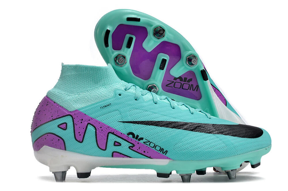 Nike Air Zoom Mercurial Superfly 9 Elite SG High-Tops Soccer Cleats - Blue/Purple/Black 0