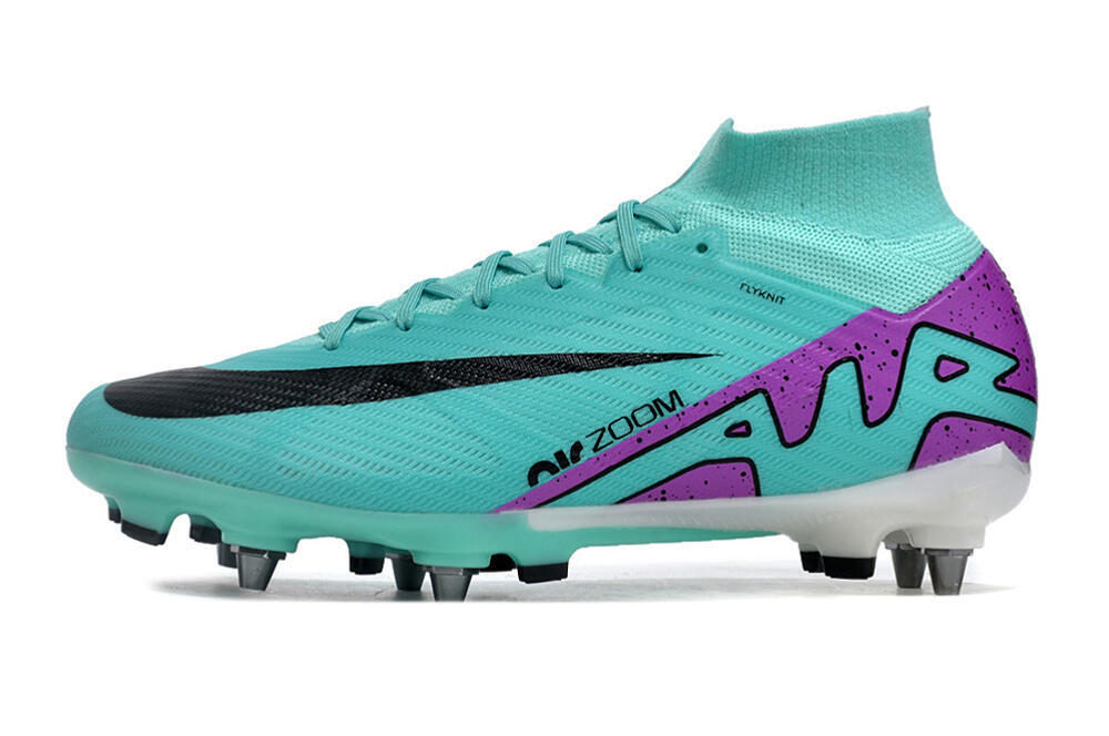 Nike Air Zoom Mercurial Superfly 9 Elite SG High-Tops Soccer Cleats - Blue/Purple/Black 2