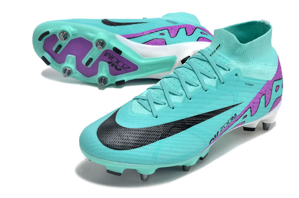 Nike Air Zoom Mercurial Superfly 9 Elite SG High-Tops Soccer Cleats - Blue/Purple/Black 3