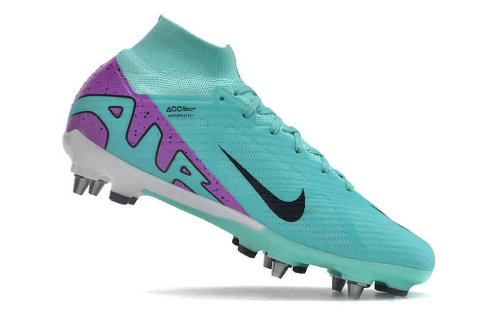 Nike Air Zoom Mercurial Superfly 9 Elite SG High-Tops Soccer Cleats - Blue/Purple/Black 4