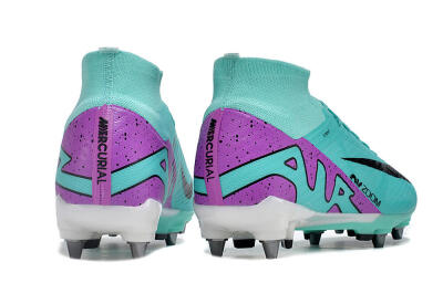 Nike Air Zoom Mercurial Superfly 9 Elite SG High-Tops Soccer Cleats - Blue/Purple/Black