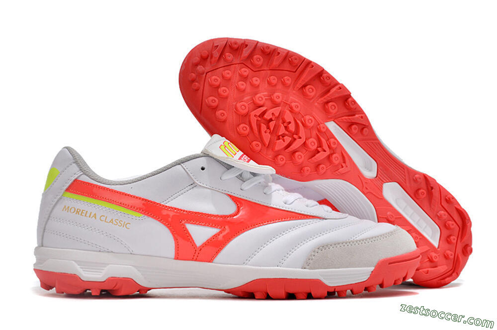 Mizuno Morelia Classic TF Low-Tops Soccer Shoes - White/Red/Green 0