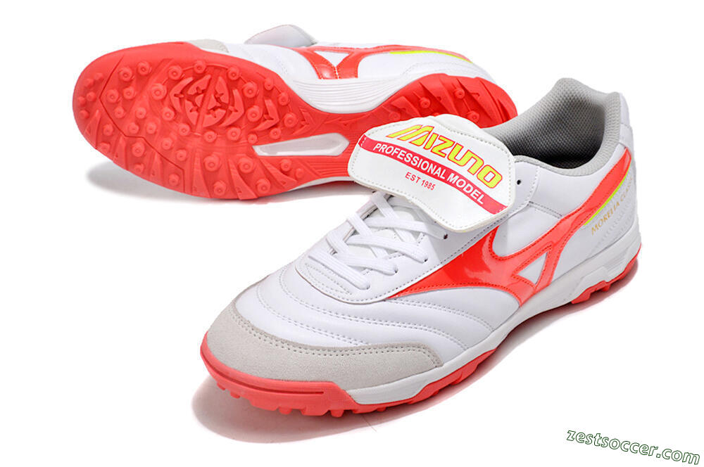 Mizuno Morelia Classic TF Low-Tops Soccer Shoes - White/Red/Green 3