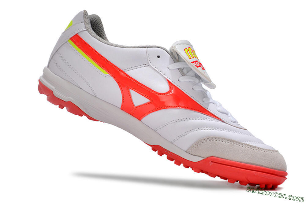 Mizuno Morelia Classic TF Low-Tops Soccer Shoes - White/Red/Green 4