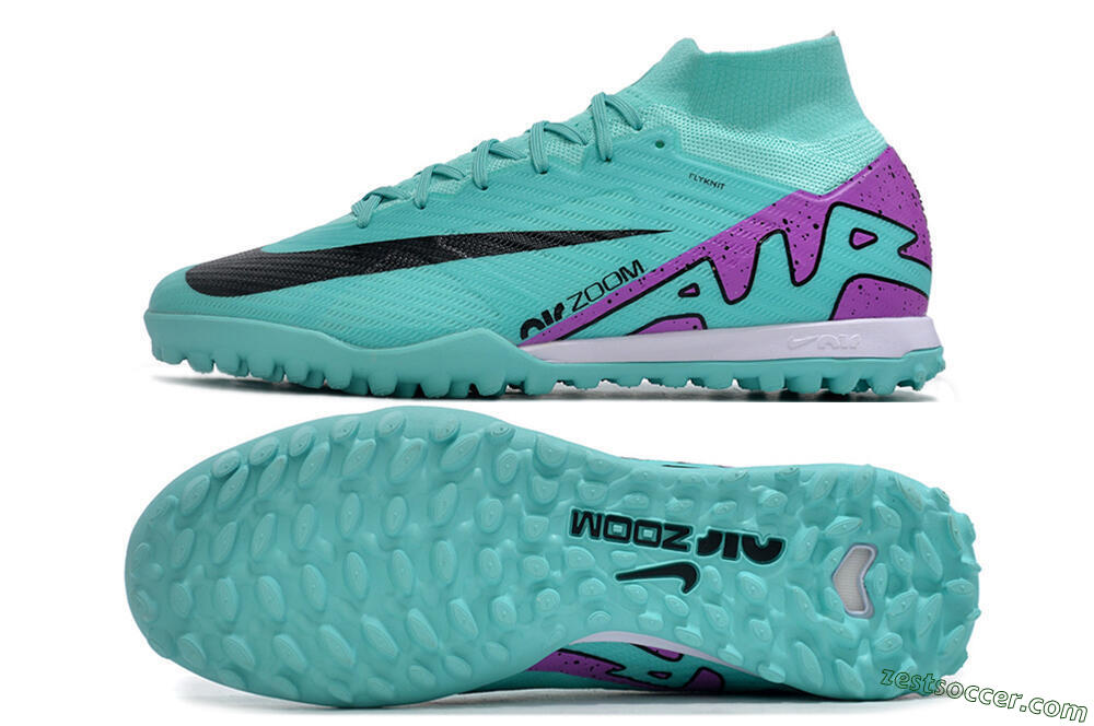 Nike Air Zoom Mercurial Superfly 9 Elite TF High-Tops Soccer Shoes - Blue/Black/Purple 1