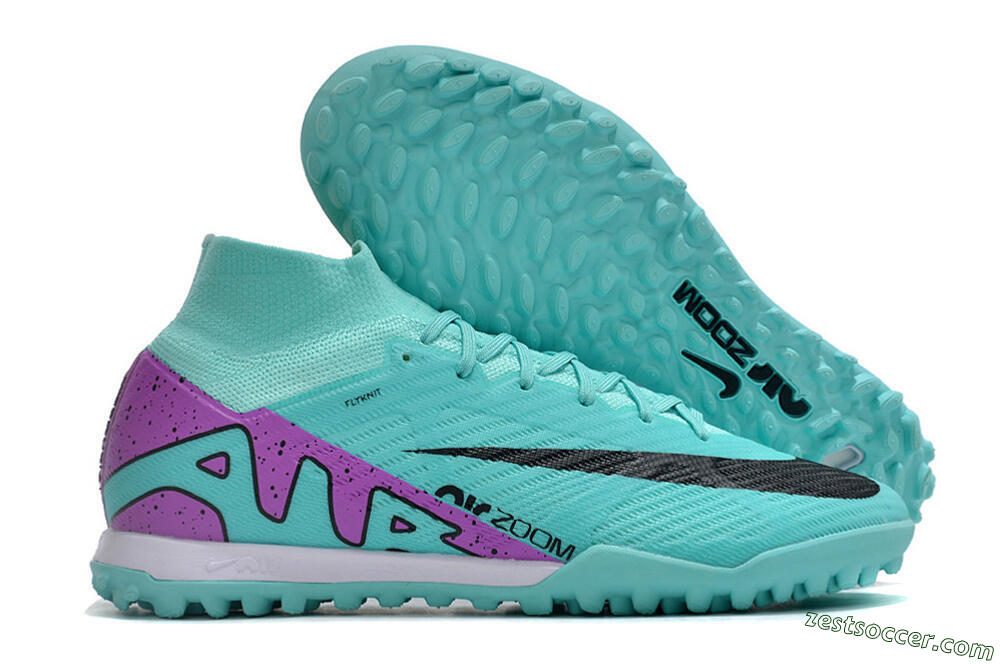 Nike Air Zoom Mercurial Superfly 9 Elite TF High-Tops Soccer Shoes - Blue/Black/Purple 0