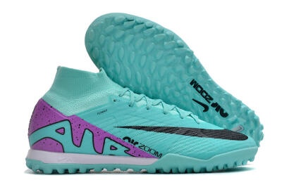 Nike Air Zoom Mercurial Superfly 9 Elite TF High-Tops Soccer Shoes - Blue/Black/Purple