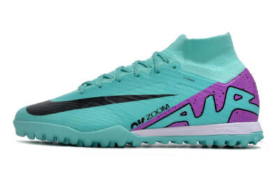 Nike Air Zoom Mercurial Superfly 9 Elite TF High-Tops Soccer Shoes - Blue/Black/Purple