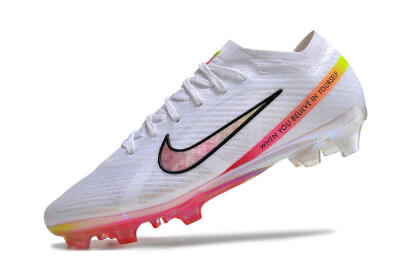 Nike Air Zoom Mercurial Vapor 15 Elite FG Low-Tops Soccer Cleats - White/Pink/Black